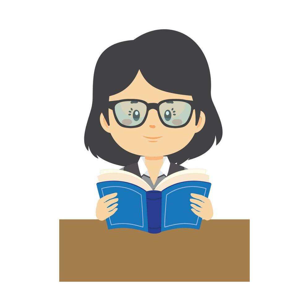 Business Woman Read a Book vector