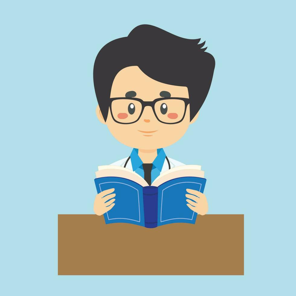 Doctor Read a Book vector