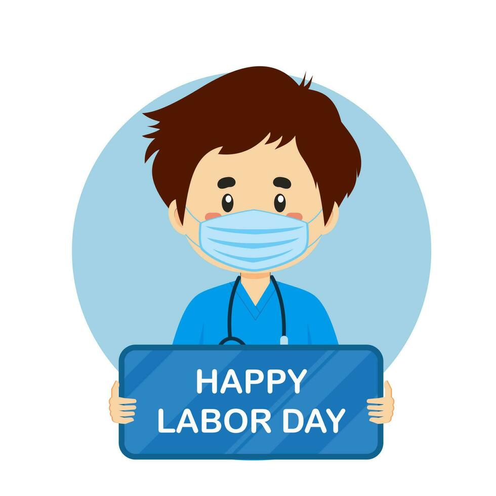 Labor day Background with Nurse vector