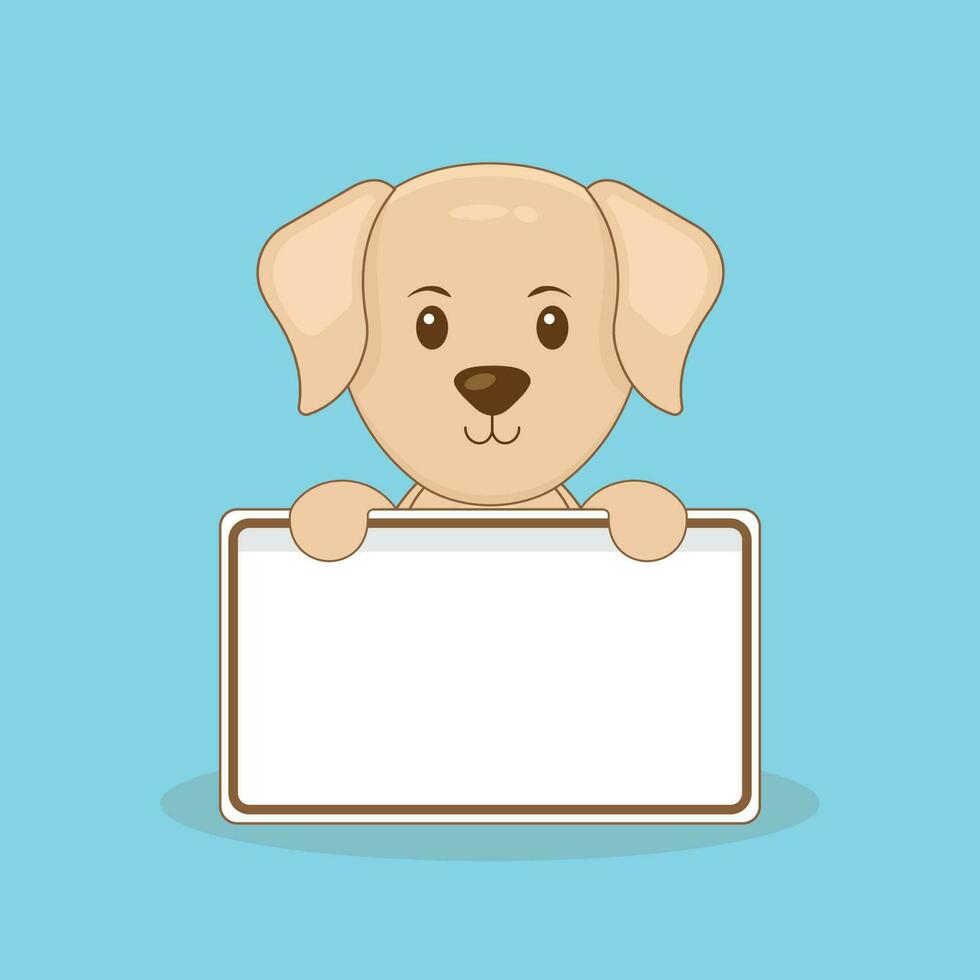 Cute Dog Holding Blank Text Board vector