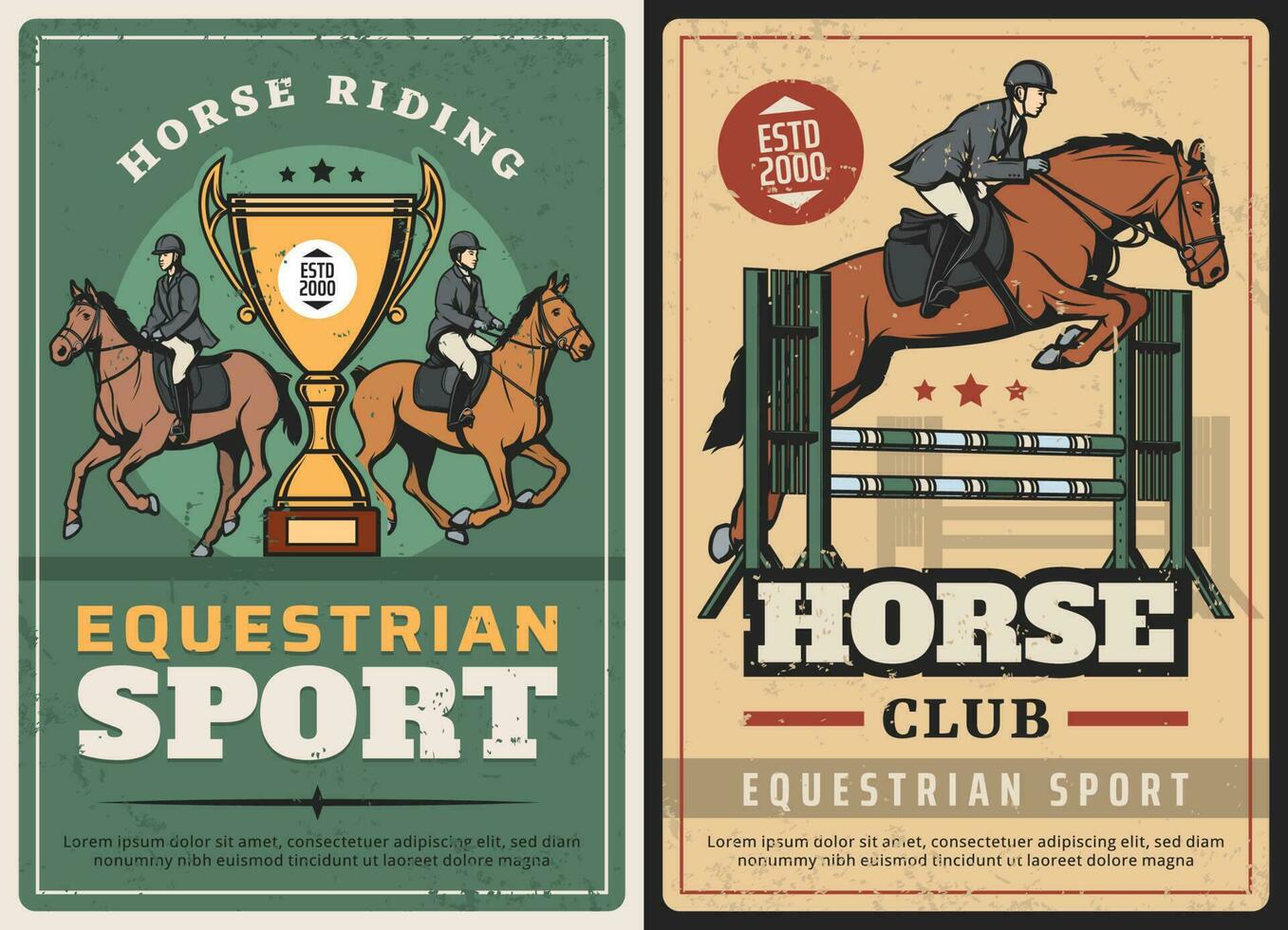 Equestrian sport, horse riding, race on hippodrome vector