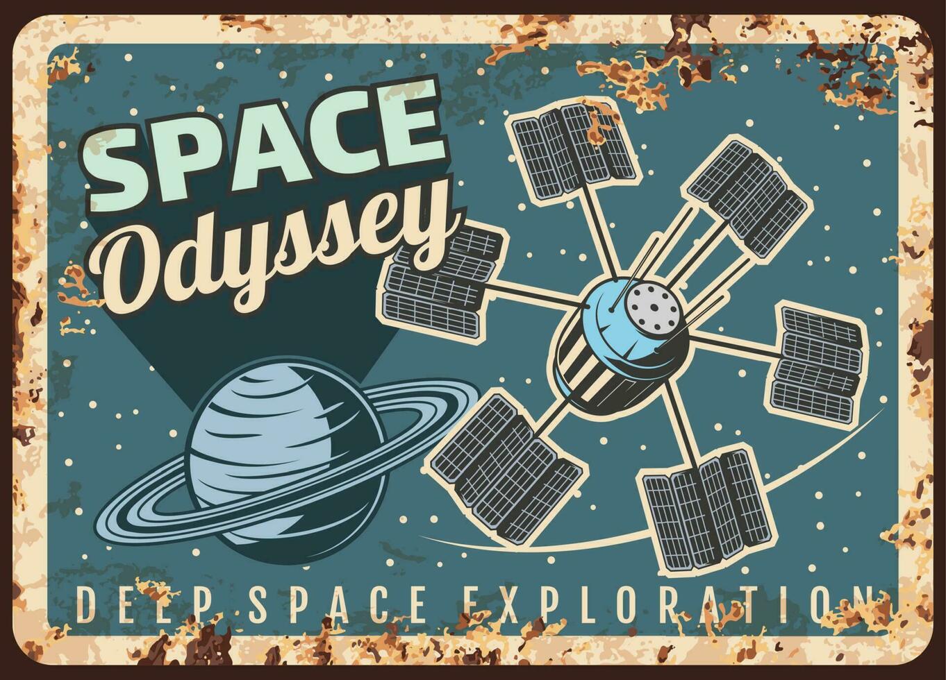 Deep space exploration vector rusty metal plate