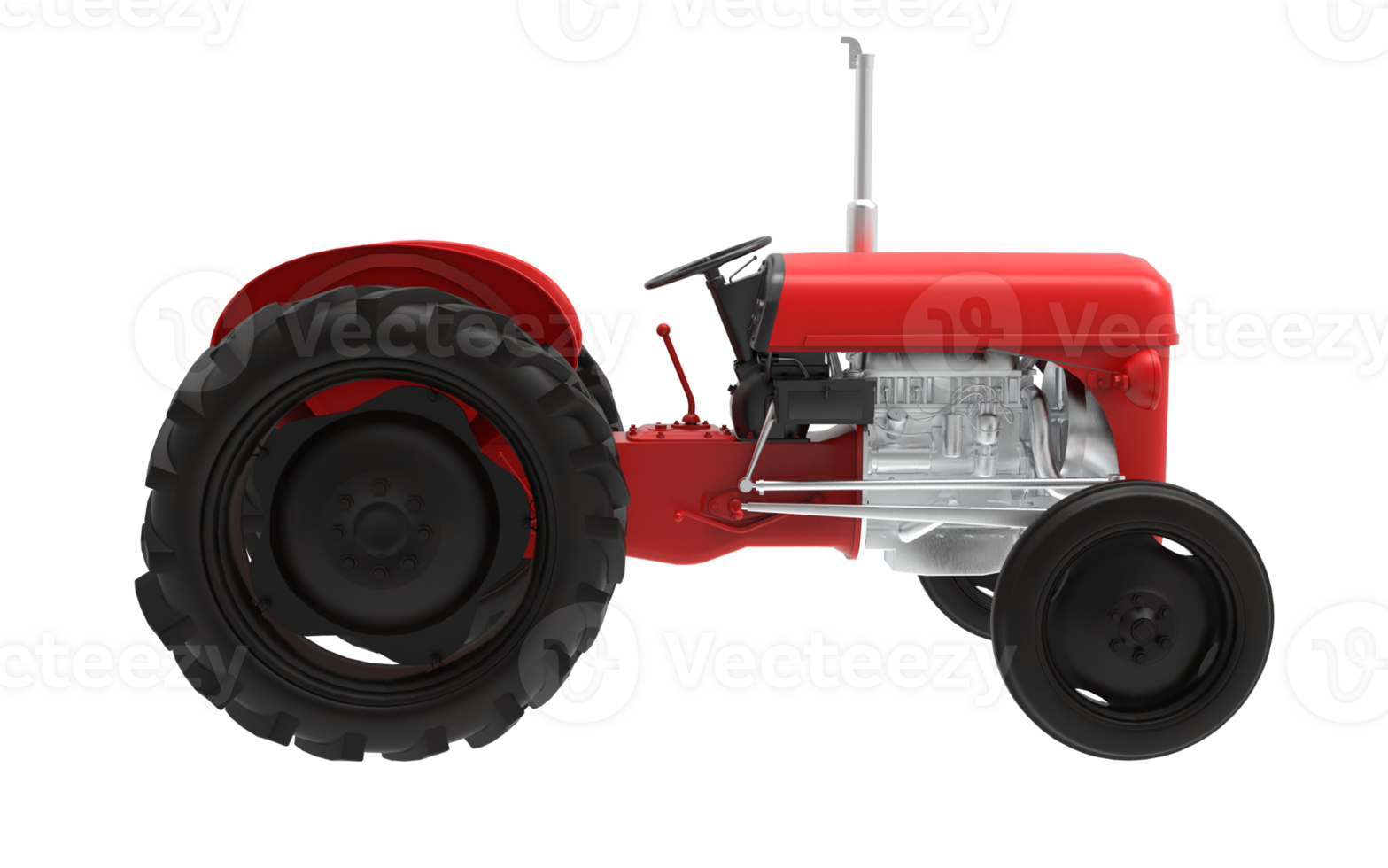 photo Red tractor on Transparent background png