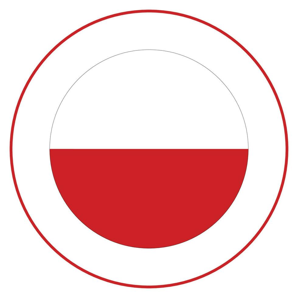 bandera de Polonia en círculo. Polonia bandera en circulo vector