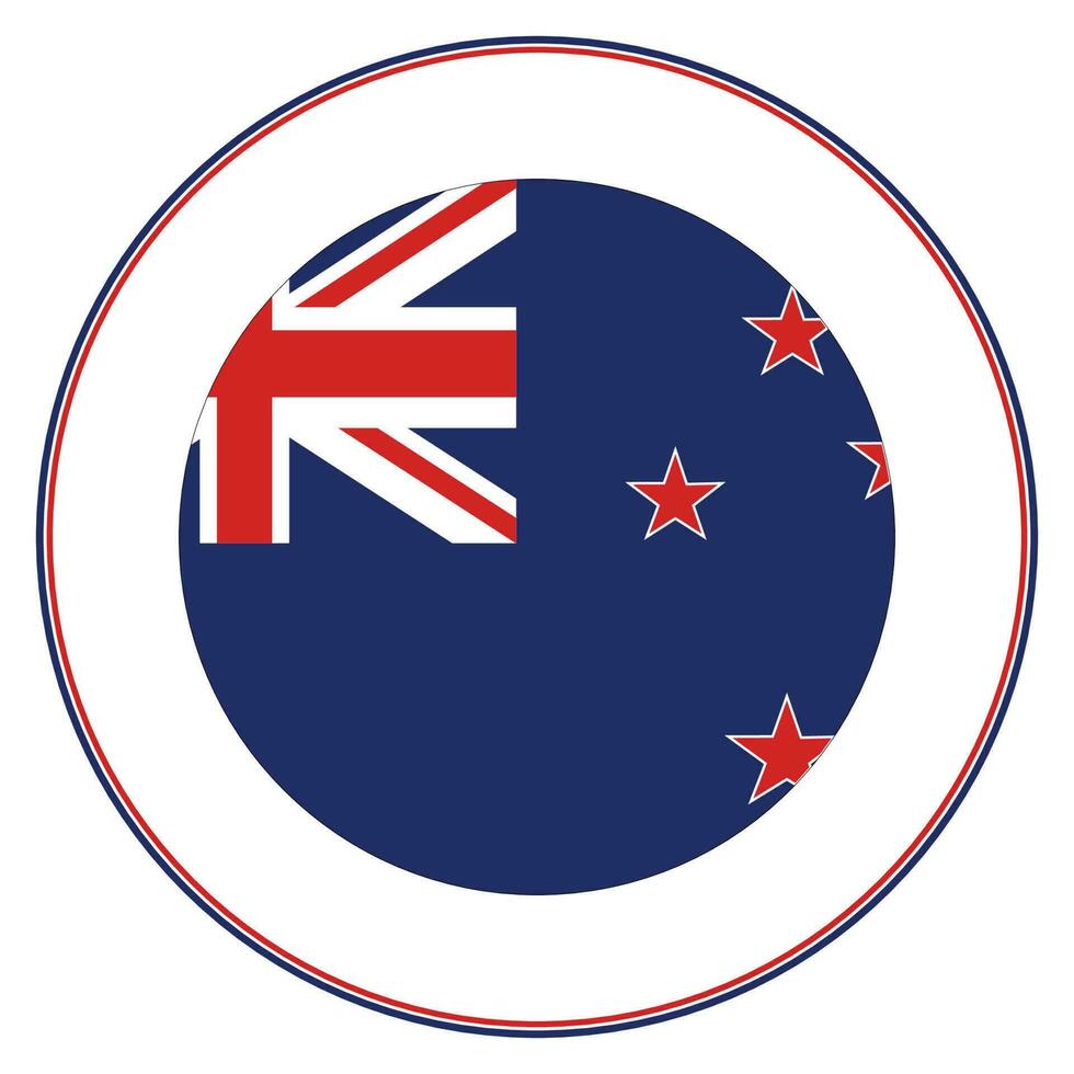 New Zealand flag in circle. Flag New Zealand in round circle. vector