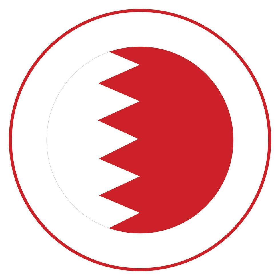 Flag of Bahrain in a round circle vector