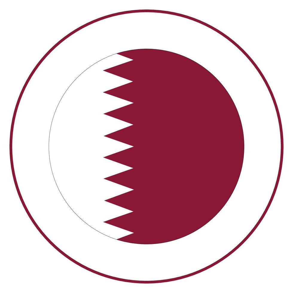 Qatar flag in circle. Flag of Qatar as round circle. vector
