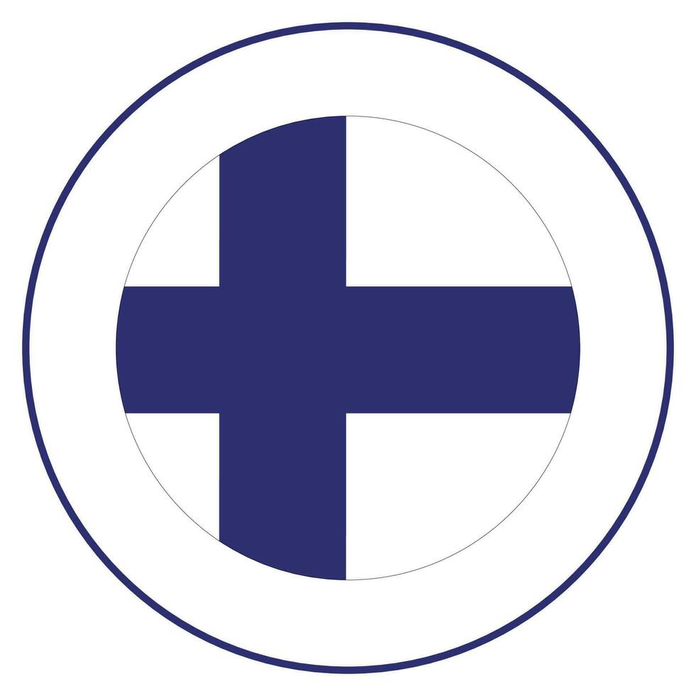 Finland flag in circle. Flag of Finland round icon vector
