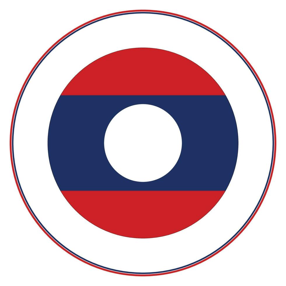 Laos flag in circle. Flag of Laos in round circle. vector