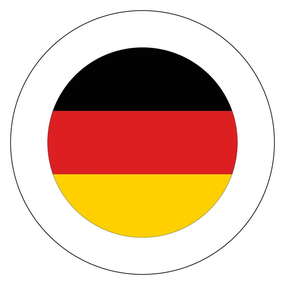 German flag in circle. Flag of Germany in round circle vector