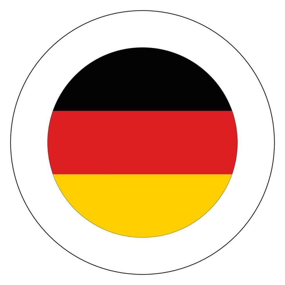 German flag in circle. Flag of Germany in round circle vector