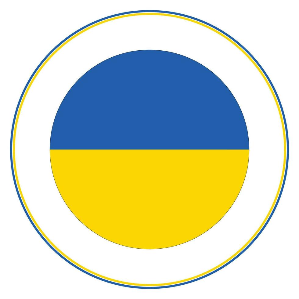 Ukraine flag in circle. Ukraine flag button vector