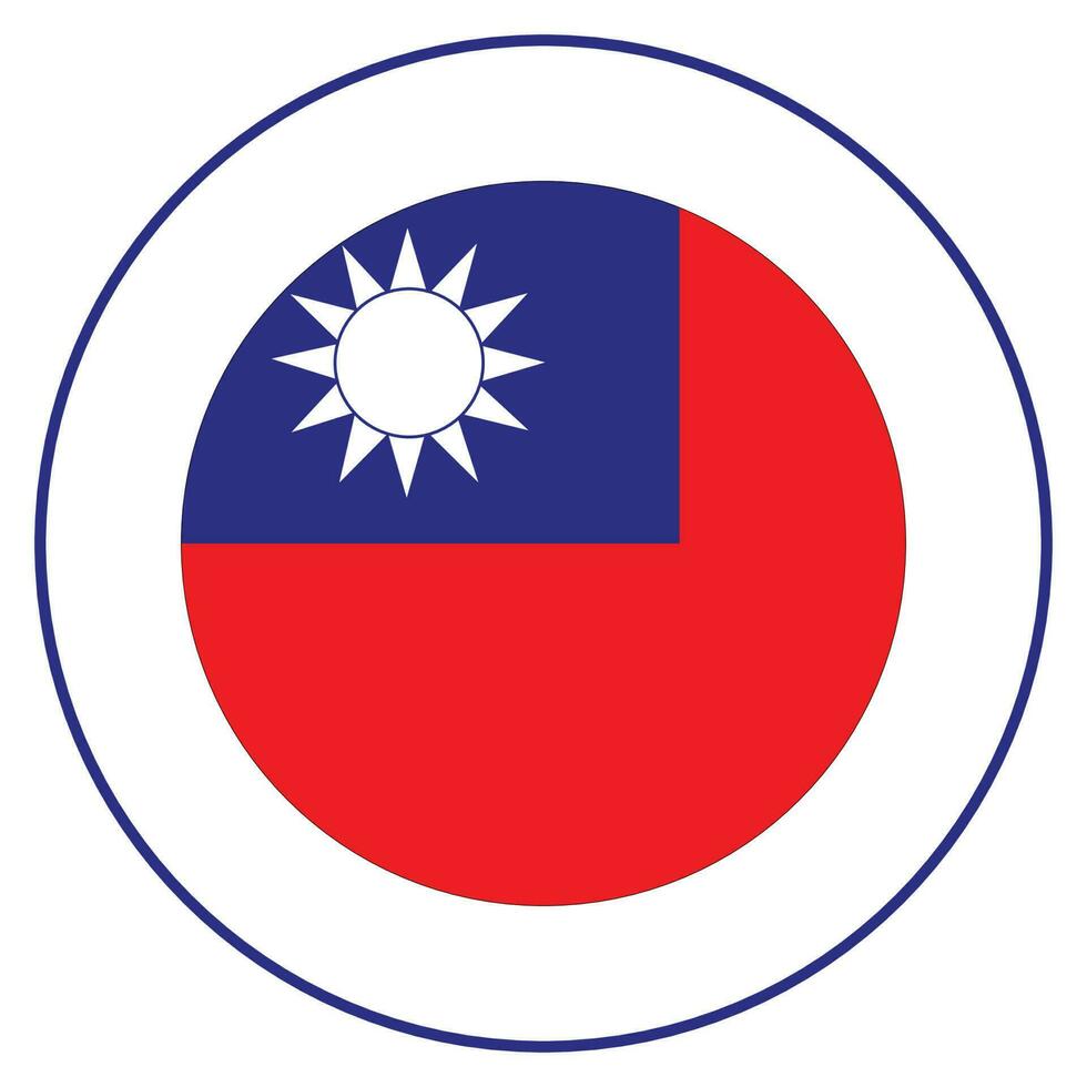 Flag of Taiwan round. Taiwan flag in circle vector