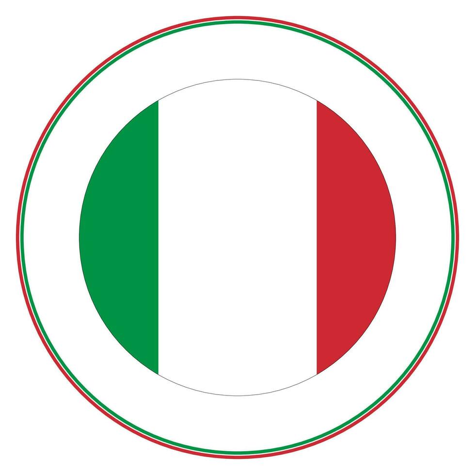 italiano bandera en círculo. bandera de Italia en redondo circulo vector