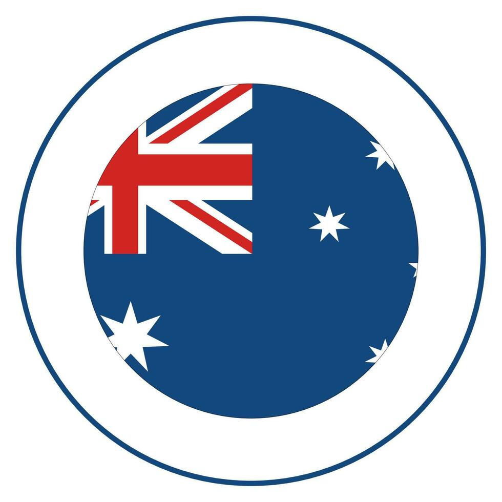 Flag of Australia. The Australian flag in circle vector