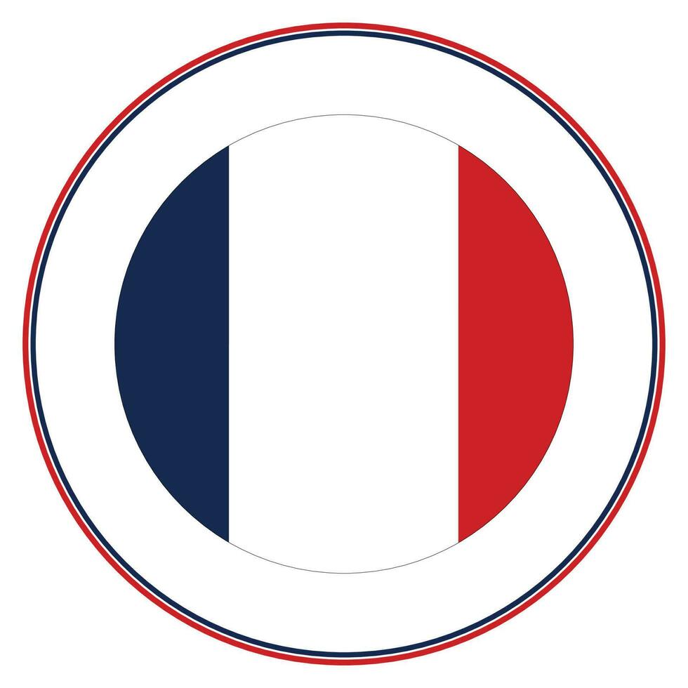 French flag in circle. Flag of France in round circle vector