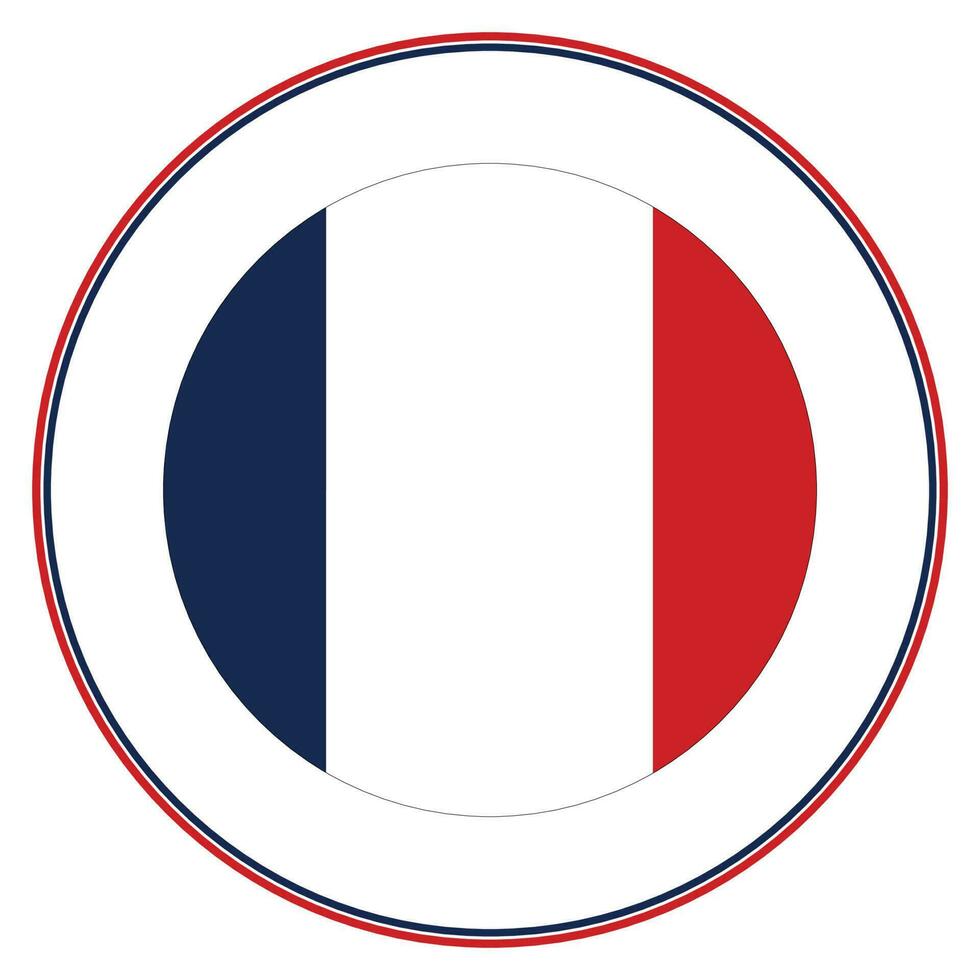 French flag in circle. Flag of France in round circle vector