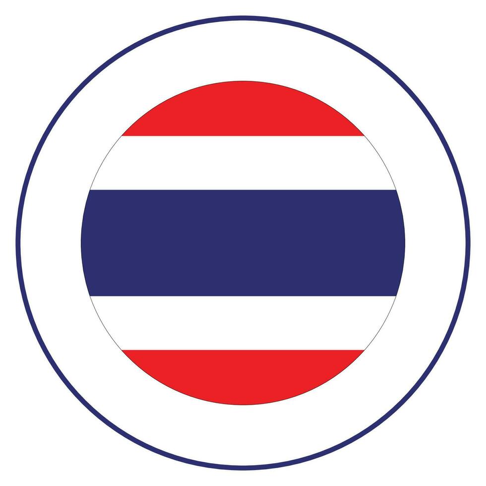 Flag of Thailand in circle. Round Thai flag vector