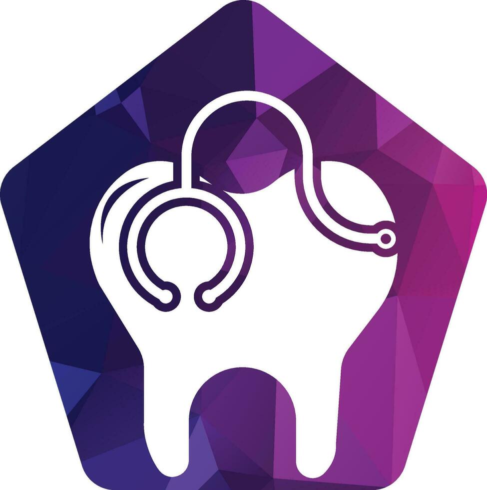 Dental stethoscope logo, Dental Clinic Logo Tooth abstract design vector