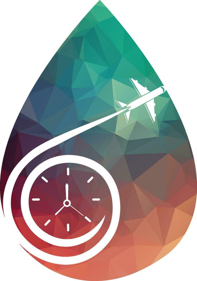 Travel Time logo designs concept vector, Plane and Timer logo symbol icon template vector