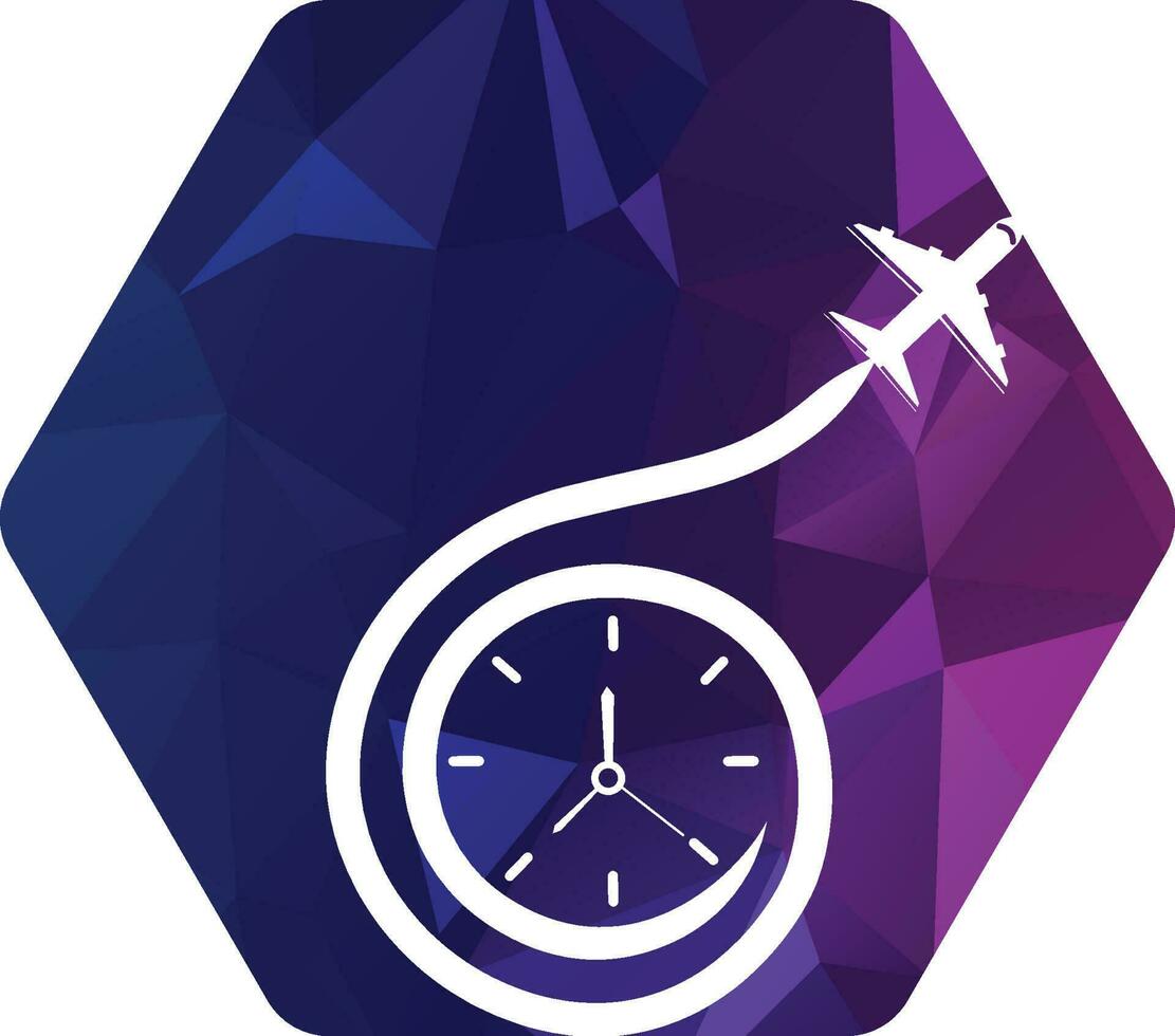 Travel Time logo designs concept vector, Plane and Timer logo symbol icon template vector