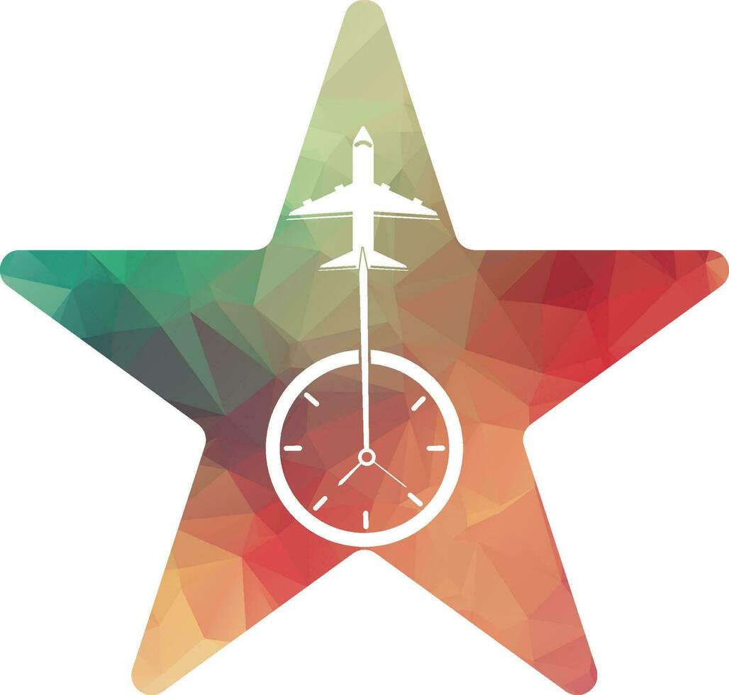 Travel Time logo designs concept vector, Plane and Timer logo symbol icon template vector