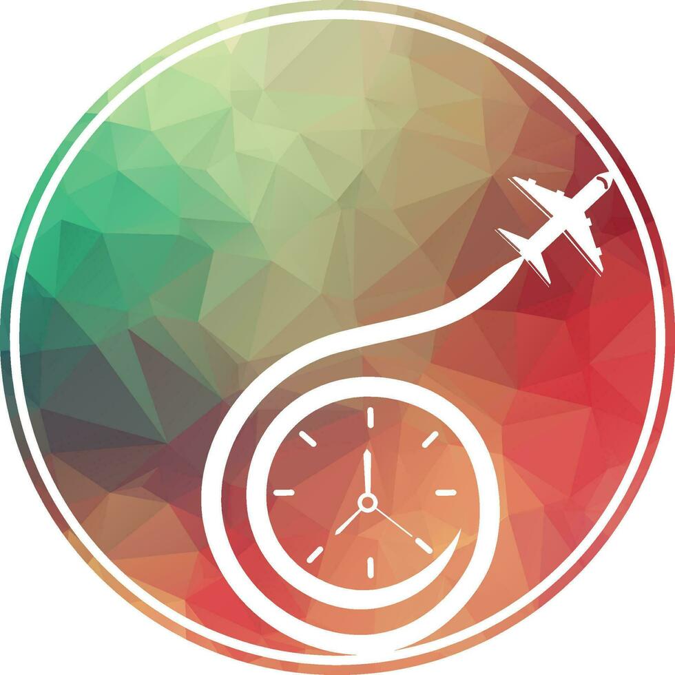 Travel Time logo designs concept vector, Plane and Timer logo symbol icon template vector