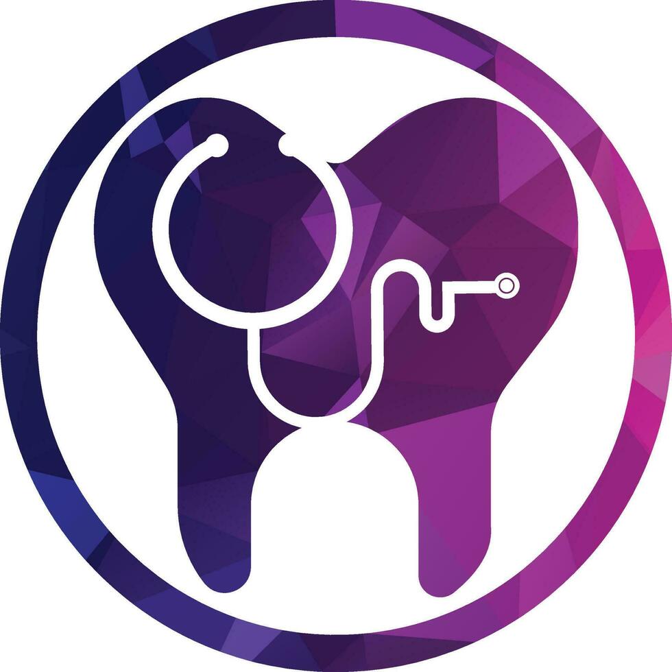 Dental stethoscope logo, Dental Clinic Logo Tooth abstract design vector