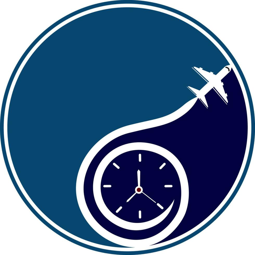 Travel Time logo designs concept vector, Plane and Timer logo symbol icon template vector