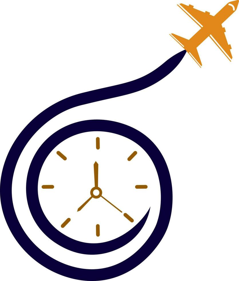 Travel Time logo designs concept vector, Plane and Timer logo symbol icon template vector