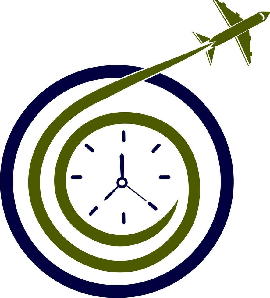 Travel Time logo designs concept vector, Plane and Timer logo symbol icon template vector