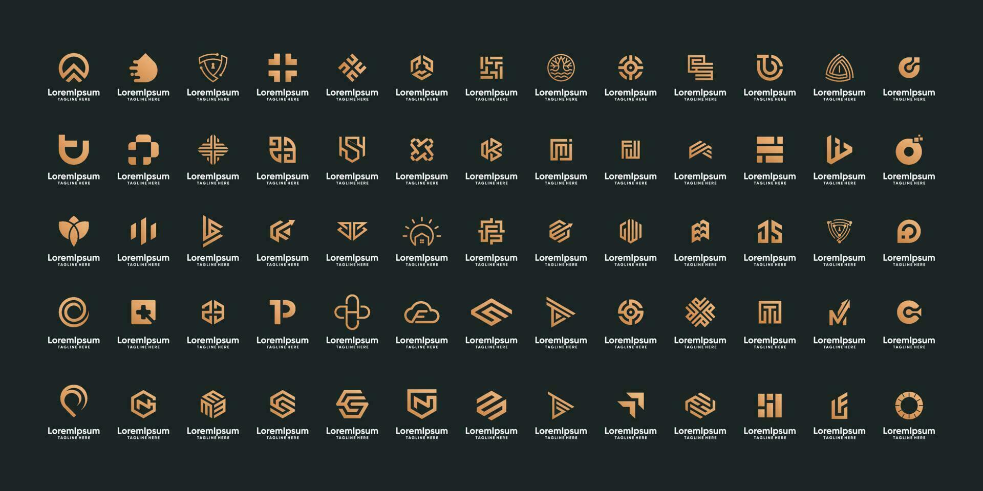Mega logo symbol icon bundle vector