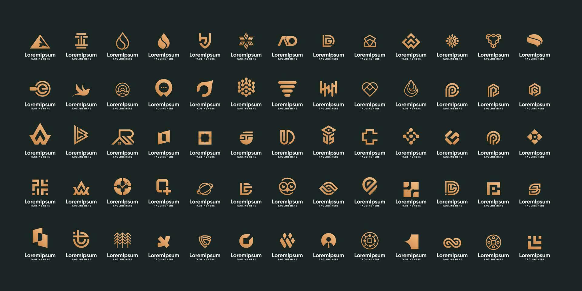 Abstract mega logo design bundle collection vector