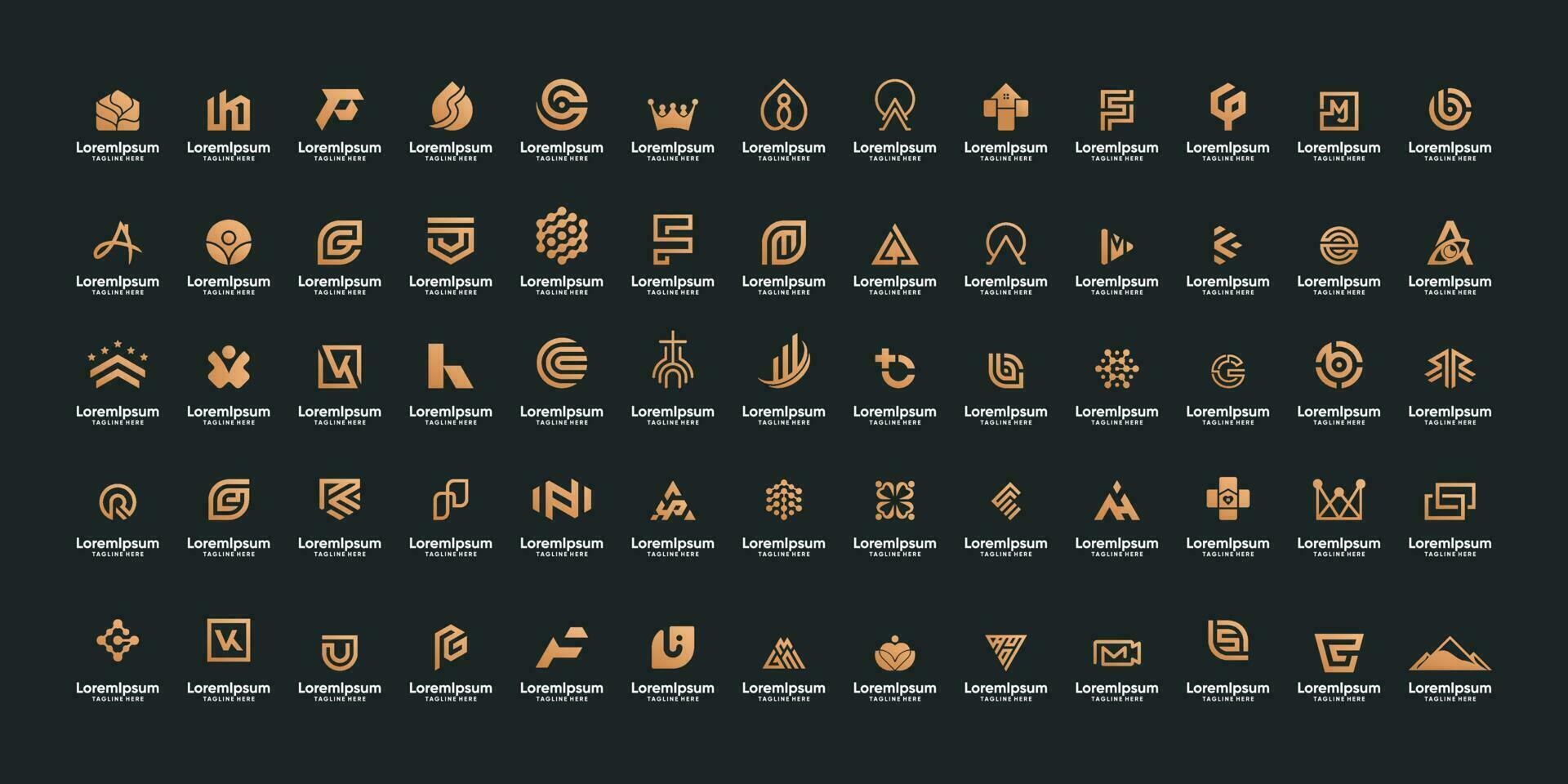 Set of abstract logo bundle collection vector