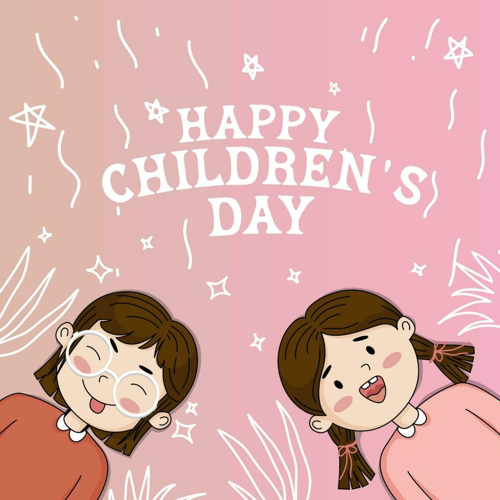 vector cartoon world children's day illustration