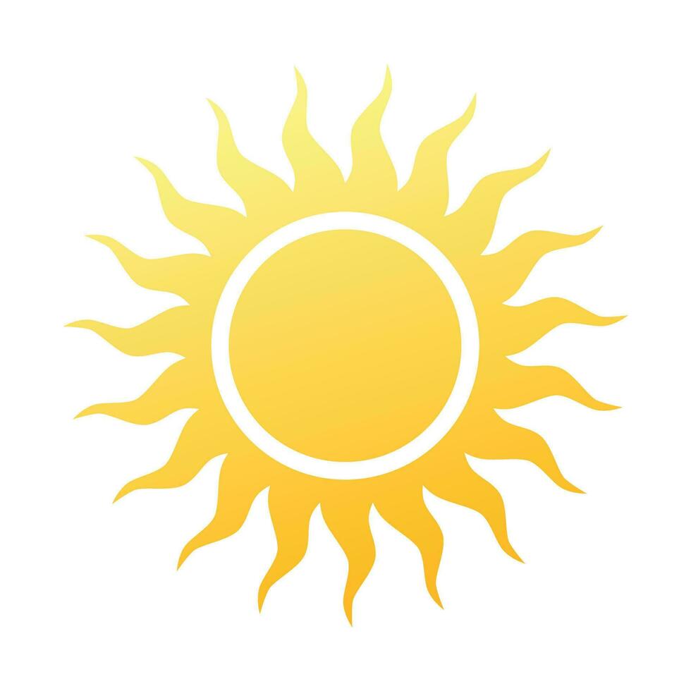 Yellow sun symbol. Sun icon vector