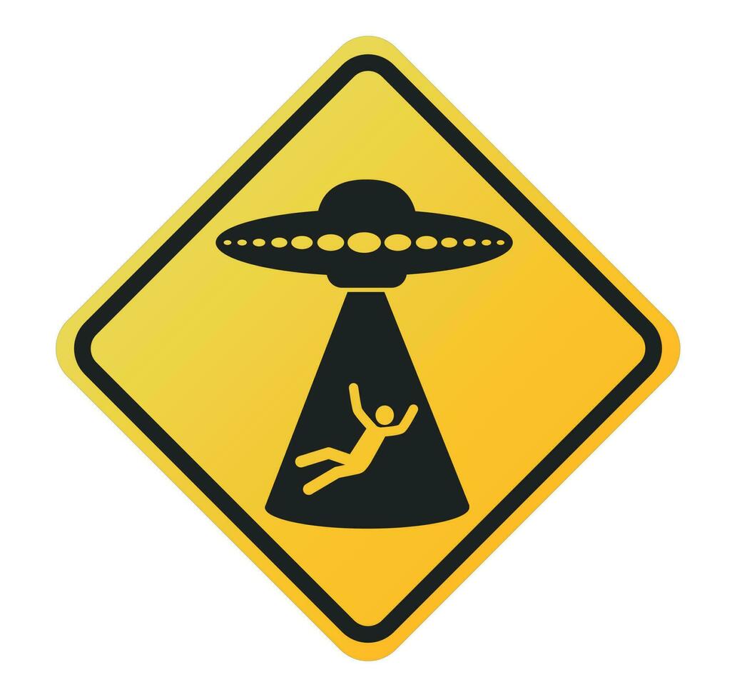 Alien Abduction Sign. UFO sign vector