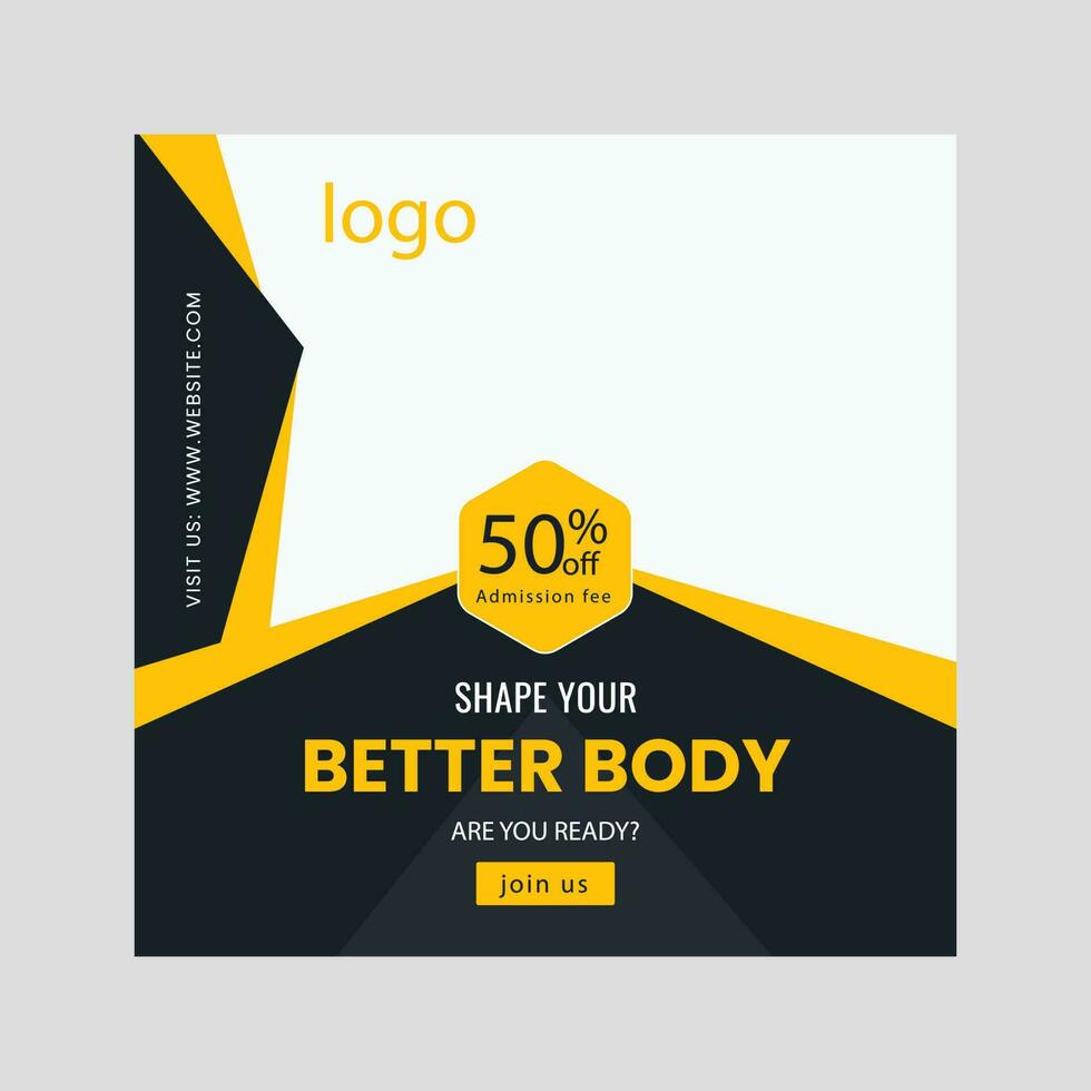 Digital business marketing social media banner and minimalist square flyer poster. photo vector frame and fully editable vector web banner template