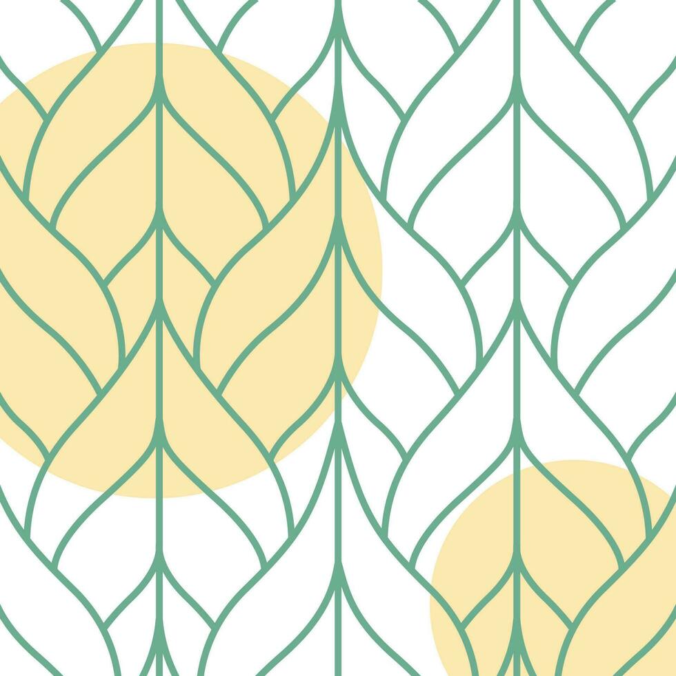 Dynamic art deco seamless leaf pattern vector