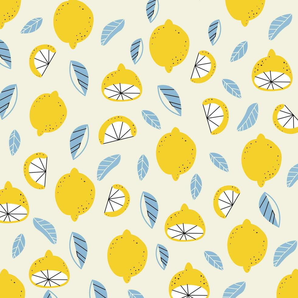 Free vector summer lemon fruits pattern concept. summer background design.