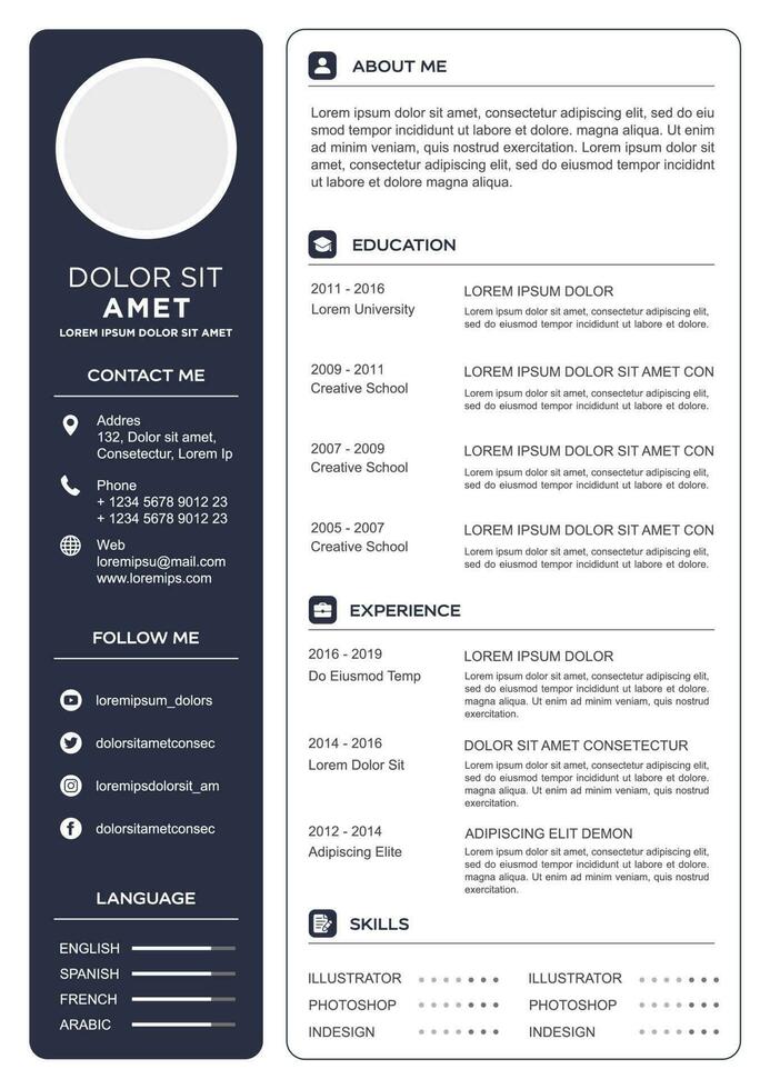 professional curriculum vitae template vector
