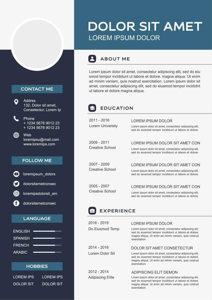 professional curriculum vitae template vector