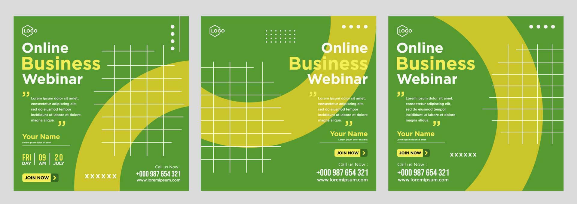 Digital marketing live webinar and corporate social media post or template banner vector