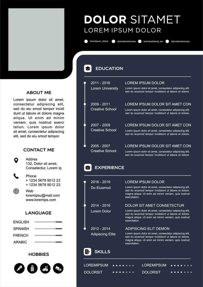 professional curriculum vitae template vector