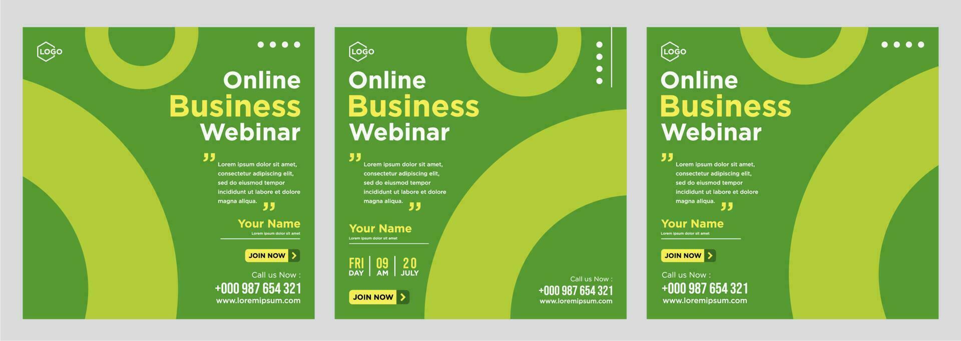 Digital marketing live webinar and corporate social media post or template banner vector