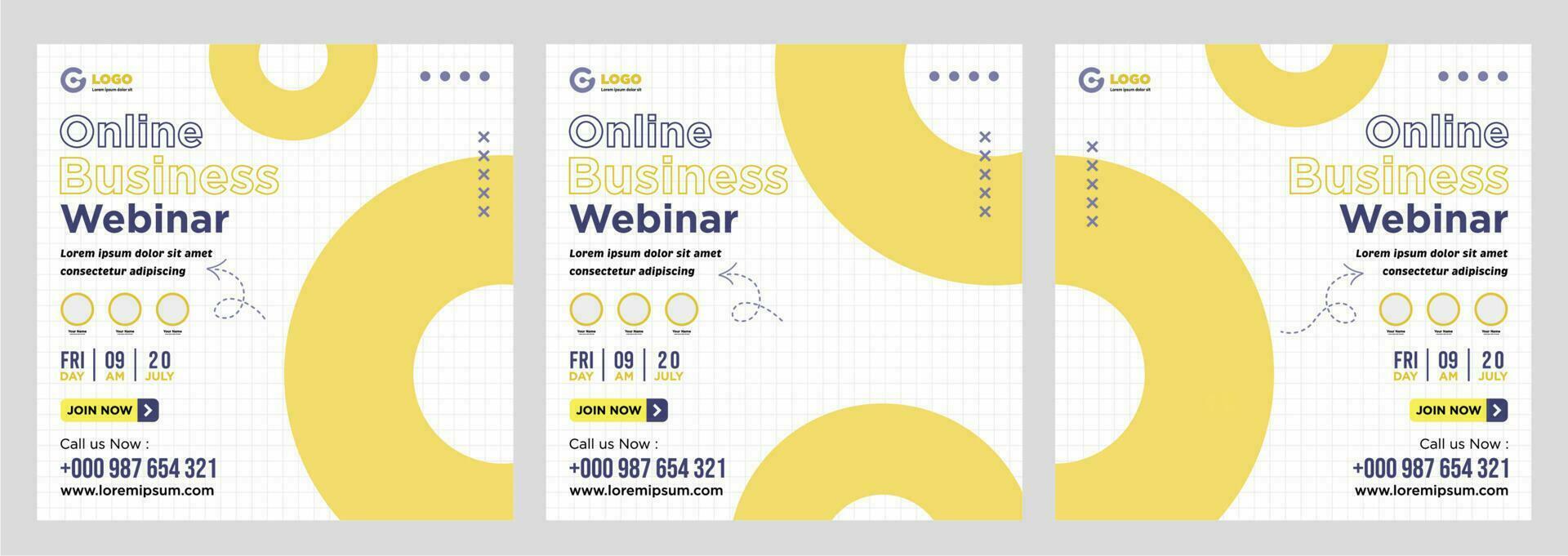 Digital marketing live webinar and corporate social media post or template banner vector