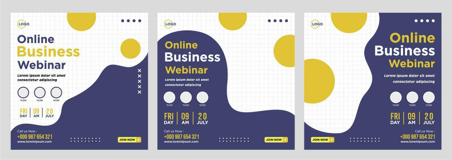 Digital marketing live webinar and corporate social media post or template banner vector