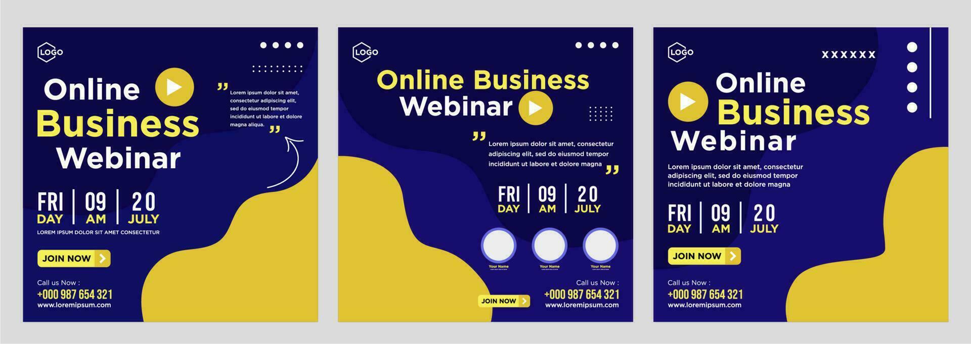 Digital marketing live webinar and corporate social media post or template banner vector