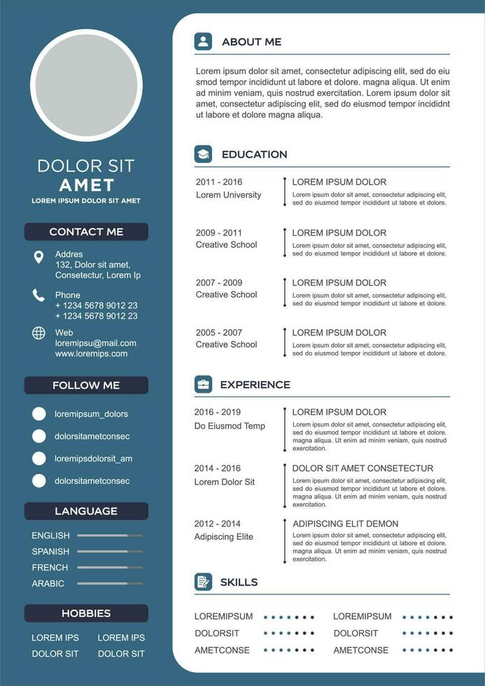 professional curriculum vitae template vector