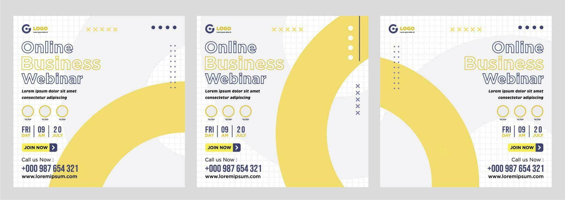 Digital marketing live webinar and corporate social media post or template banner vector